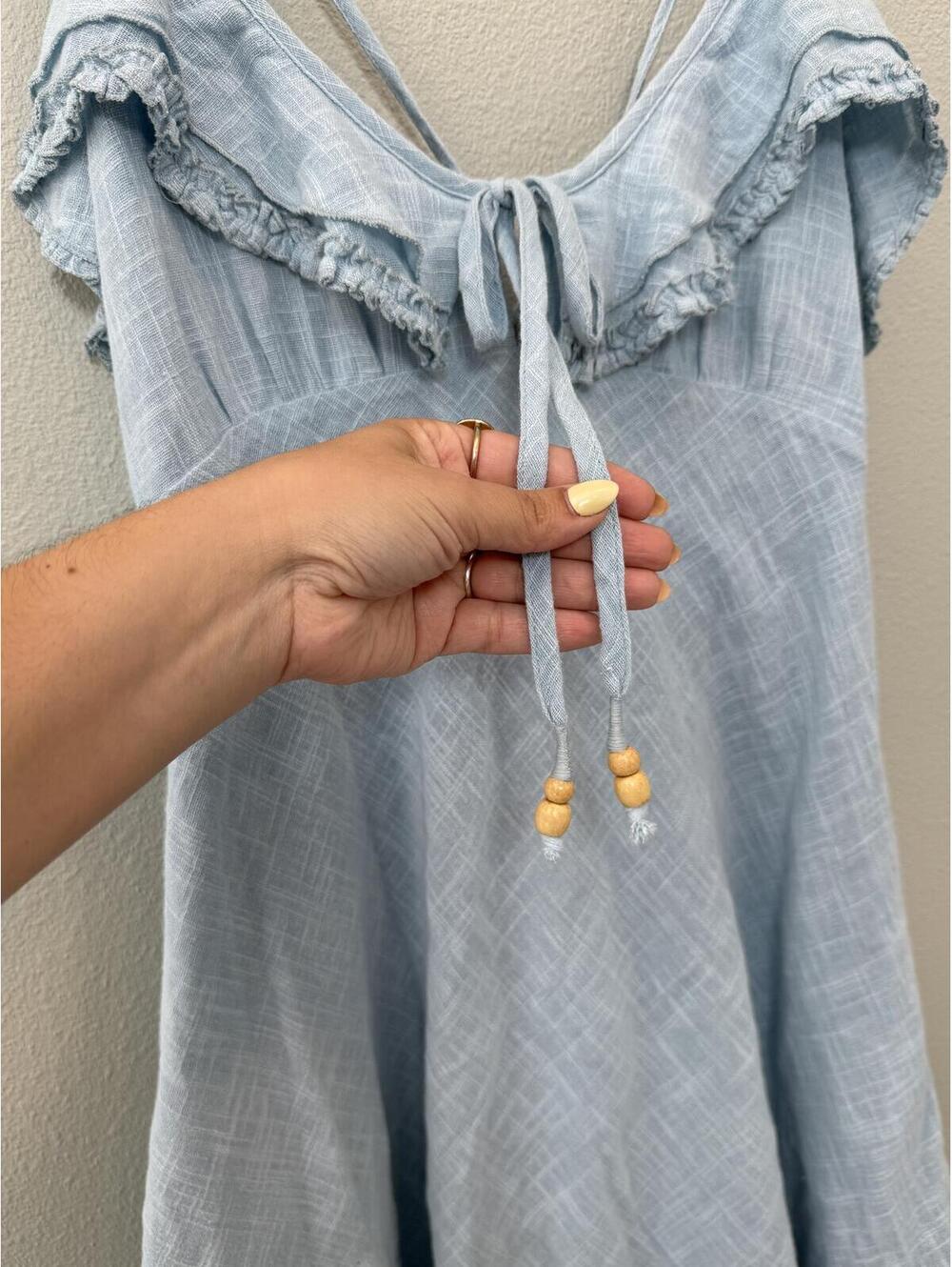 Free People Love Forever Mini Dress In Hot Spring Blue - Women's XL NWOT - Picture 4 of 7